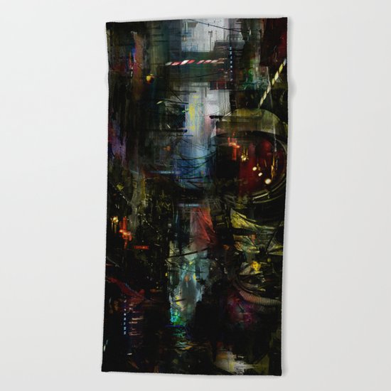 Astronaut in the city Beach Towel