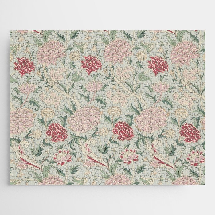 William Morris Vintage Cray Duck Egg Pink Jigsaw Puzzle