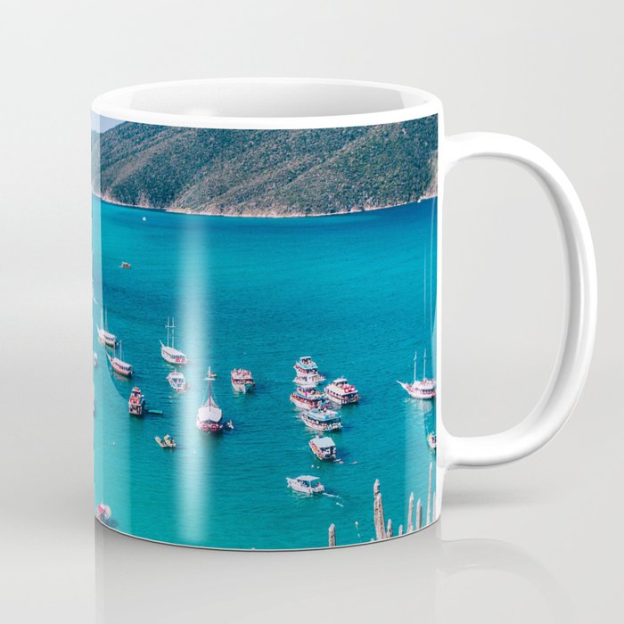 Brazil Photography - Bay With Turquoise Water And Boats Coffee Mug