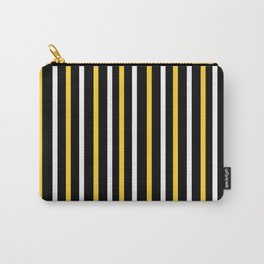 Yellow and white stripes on black background Carry-All Pouch | Pattern, Lines, Geometric, Graphicdesign, Colorstripes, Black, Stripped, Striped, Lineprint, Digital 