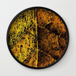 rotten yellow leaf texture Wall Clock