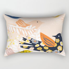 Fresh design with birds: freedom Rectangular Pillow