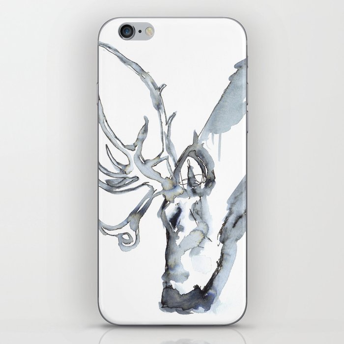 Watercolor Reindeer Sketch iPhone Skin