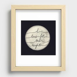 Night Owl || I Live For The Night Quote Moon Recessed Framed Print