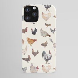 Chicken Happy on Cream Background iPhone Case