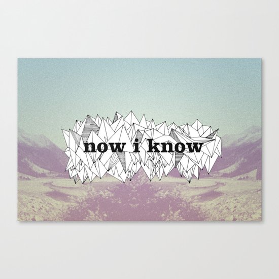 NOW, I KNOW Canvas Print