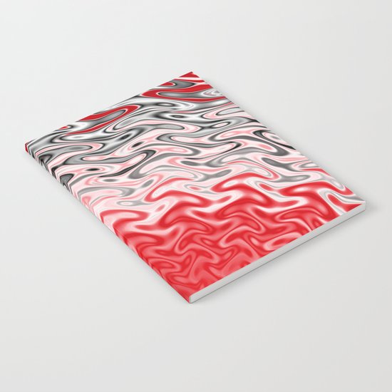 Fractal Rise in Red Black and White Notebook