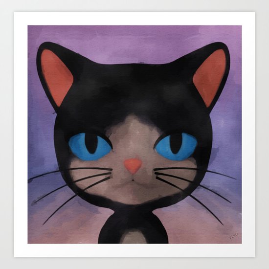 A Worried Kitty Art Print