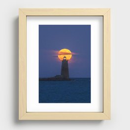 The Moon and the Lighthouse Recessed Framed Print