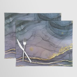 Abstract Landscape blue purple in Digital Alcohol Inks II Placemat