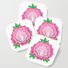Womens Rose Vagina Womens Shirt Pussy Flower Pussies Vag Puss Gift Coaster