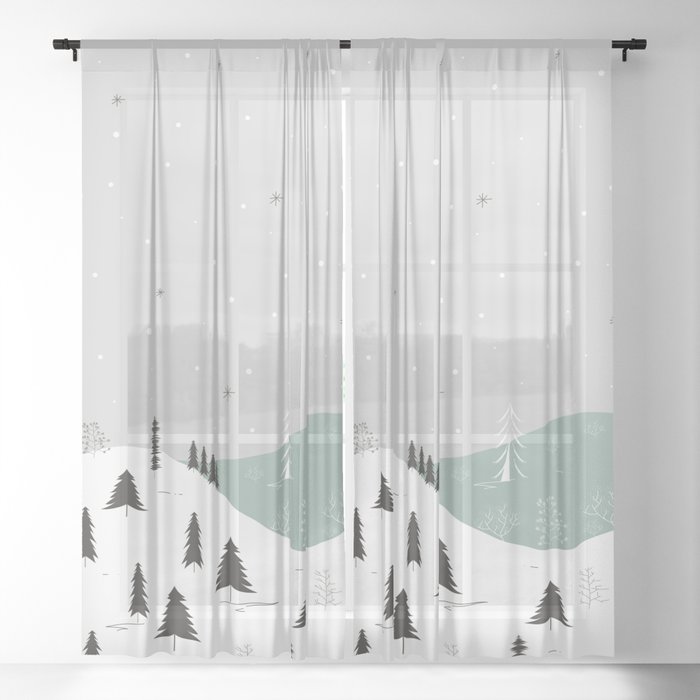 Winter Forest Sheer Curtain