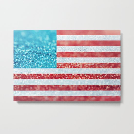 Red, White, and Glitter (Photo of Glitter) Metal Print