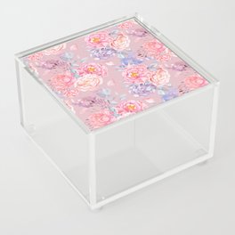 Floral pattern colorful flowers Acrylic Box
