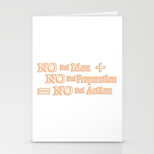  Cute Artwork Design About "No Bad Action Equation" Buy Now! Stationery Cards