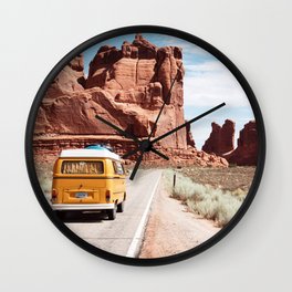 On the road Wall Clock