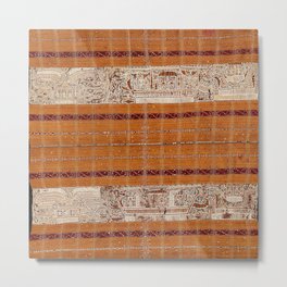 Tapis Lampong South Sumatra Indonesian Wrap for Woman Print Metal Print | Oriental, Tribal, Indonesia, Persian, Goldthreads, Wrapforwoman, Silkandcotton, Tapis, Graphicdesign, Geometric 
