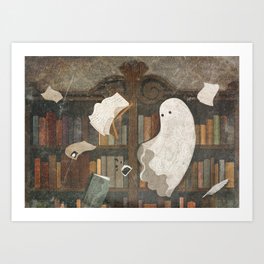There's a Poltergeist in the Library Again... Art Print