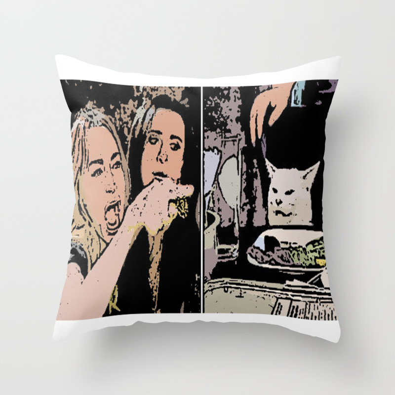 Woman Yelling At Cat Meme Throw Pillow By Valuescale Society6