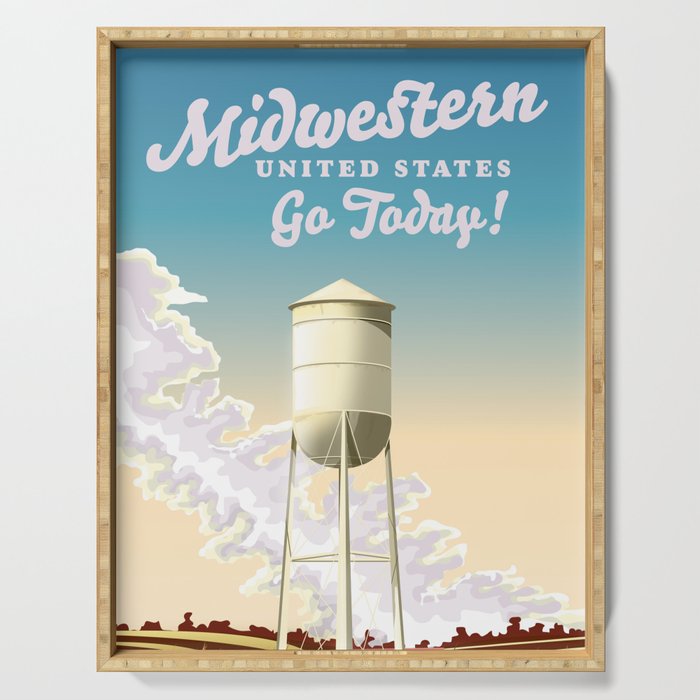 Midwestern United States Travel poster Serving Tray