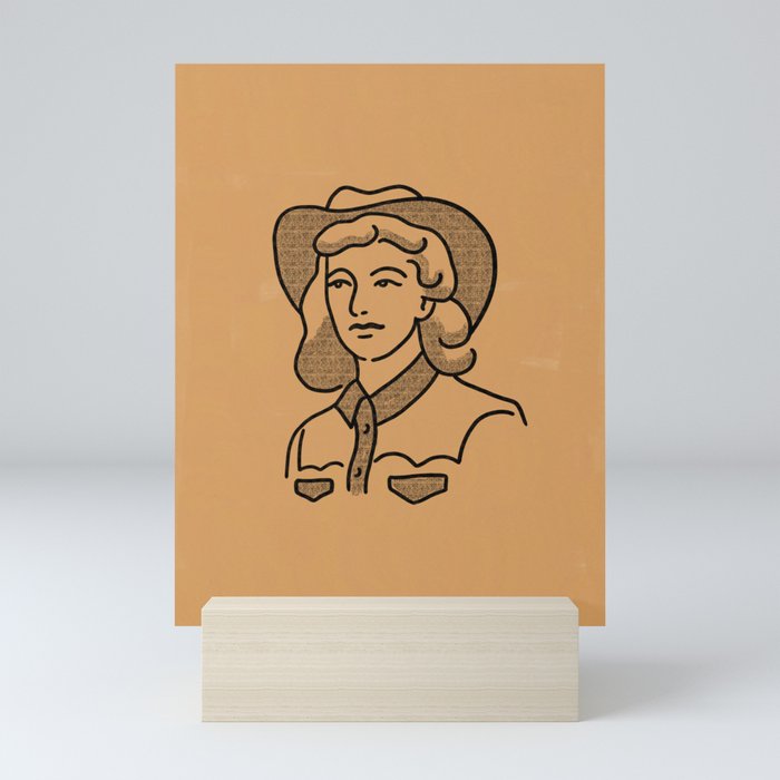 Cowgirl in Dusty Brown Mini Art Print