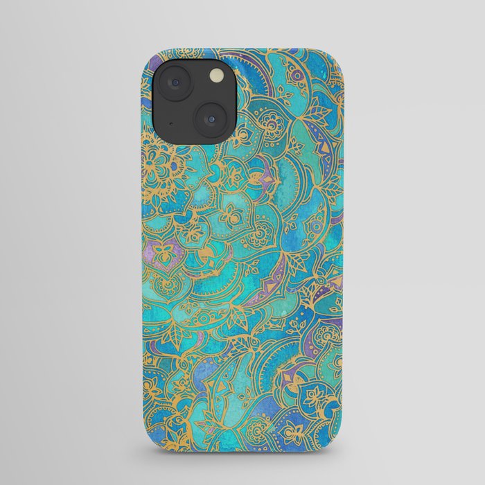 Sapphire & Jade Stained Glass Mandalas iPhone Case