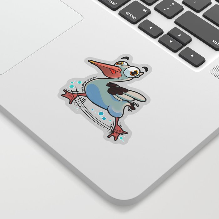Swimming Derpy Pelican Sticker