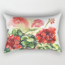 plant geranium, flowers and leaves, watercolor Rectangular Pillow