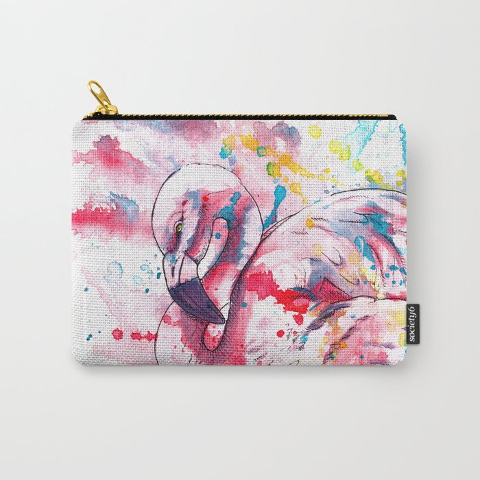 Pink Flamingo Carry-All Pouch