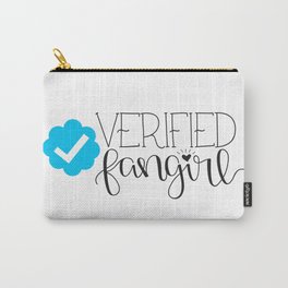 Verified Fangirl Carry-All Pouch | Littleinklings, Handlettered, Graphicdesign, Fangirl, Nerd, Illustration, People, Digital, Bookish, Vector 