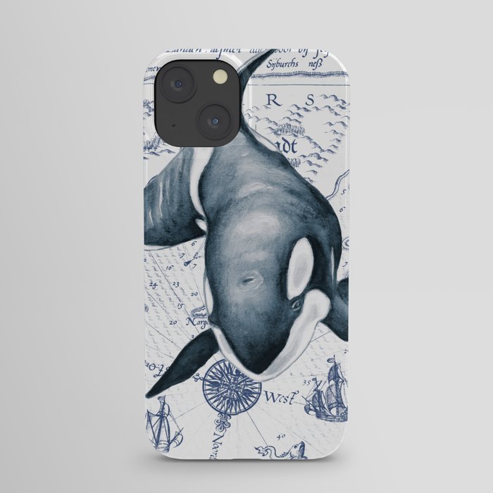 Orca Ancient Map iPhone Case
