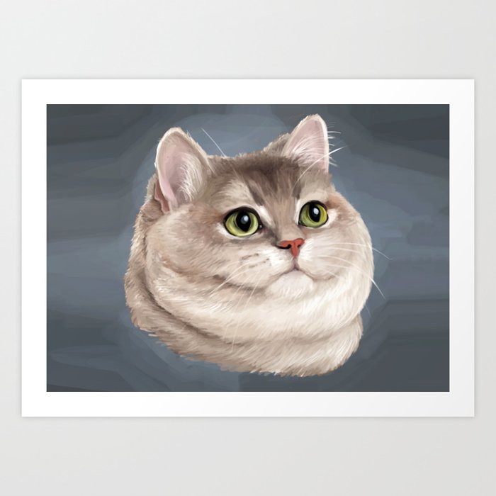 Heavy Breathing Cat Fine Art Edition Art Print By Ashoakmaple