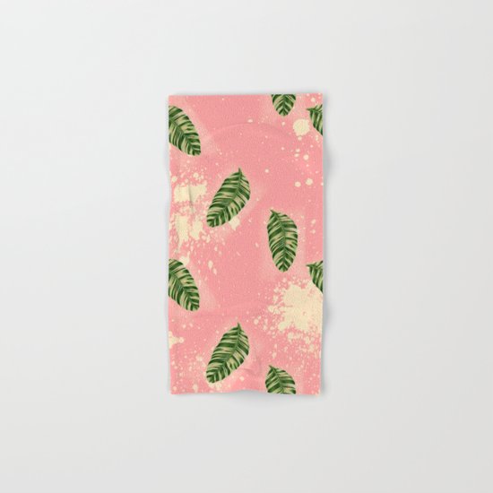 Botanical Leaves Of Pink Hand & Bath Towel
