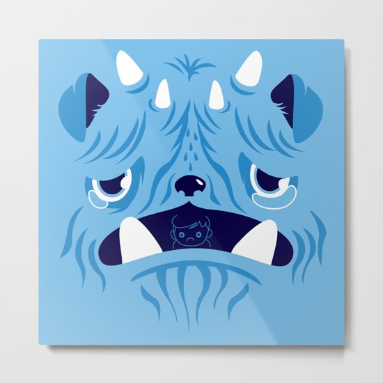 The Bluest Monster Ever :(( Metal Print
