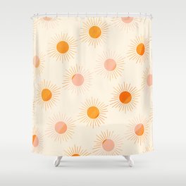 Sherbet Sunnies | Boho Sun Pattern Shower Curtain