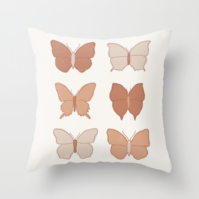 Boho Butterflies Throw Pillow