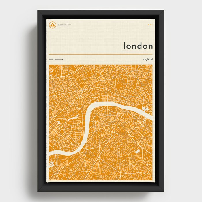 LONDON MAP Framed Canvas