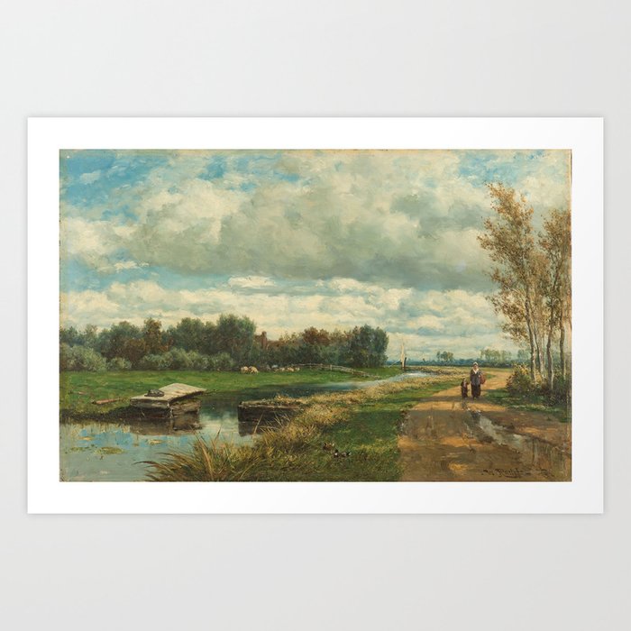Landscape in the Environs of The Hague - Willem Roelofs (I) (1870-1875) Art Print