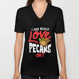Pecan Nuts Roasted Tree Candy Pie Praline Cookies V Neck T Shirt