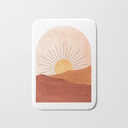 Abstract terracotta landscape, sun and desert, sunrise #1 Bath Mat