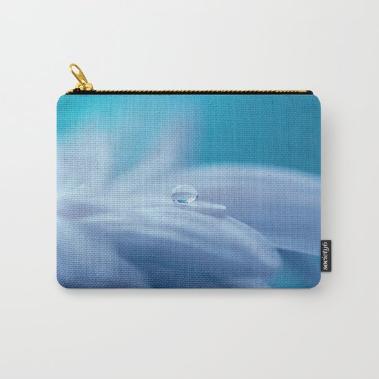 Lonely droplet on a daisy in blue on #Society6 Carry-All Pouch