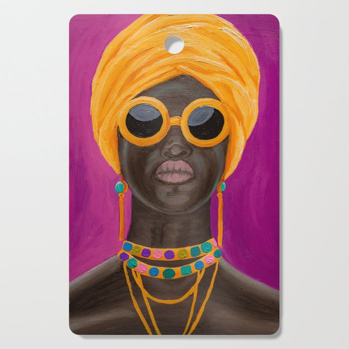 African American Woman Pop Art Portrait Cutting Board