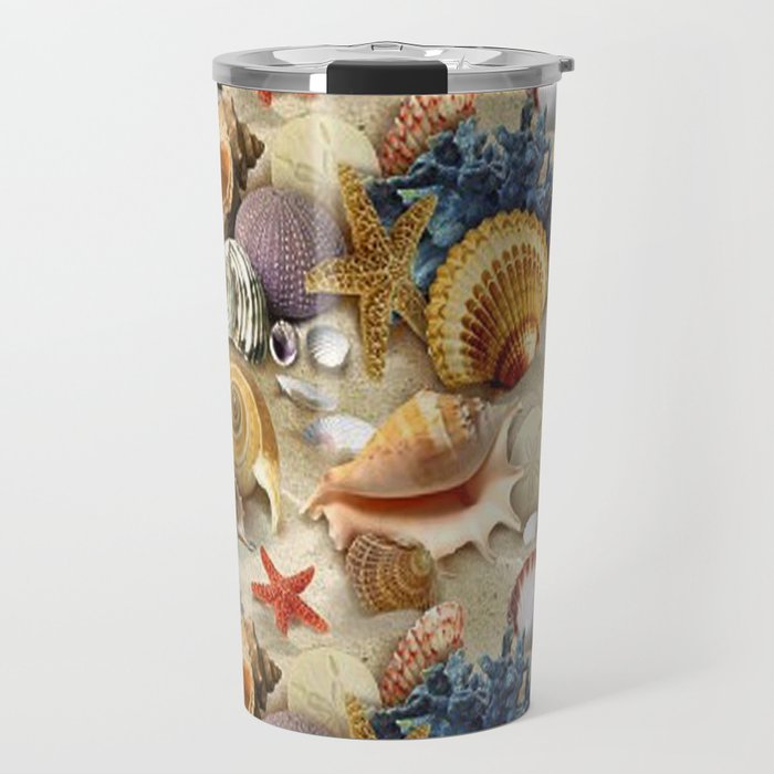 Fancy Seashells And Starfish Travel Mug