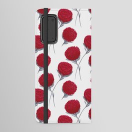 Bright Red flowers With Gray Leaves Android Wallet Case