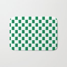 Retro 80’s Modern Abstract Green and Mint Check Bath Mat