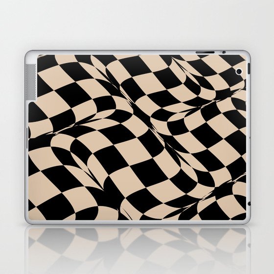 Black and Brown Distorted Checkerboard Pattern Pairs DE 2022 Trending Color Cliff's View DEC720 Laptop & iPad Skin
