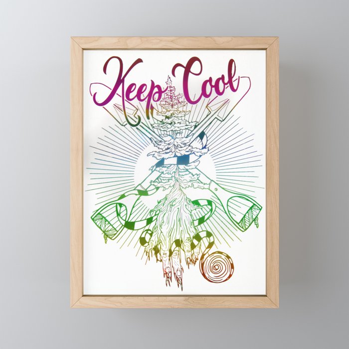 Keep Cool Rainbow Framed Mini Art Print