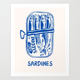 Sardine Tin Fish Print Art Print