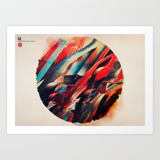 64 Watercolored Lines Art Print