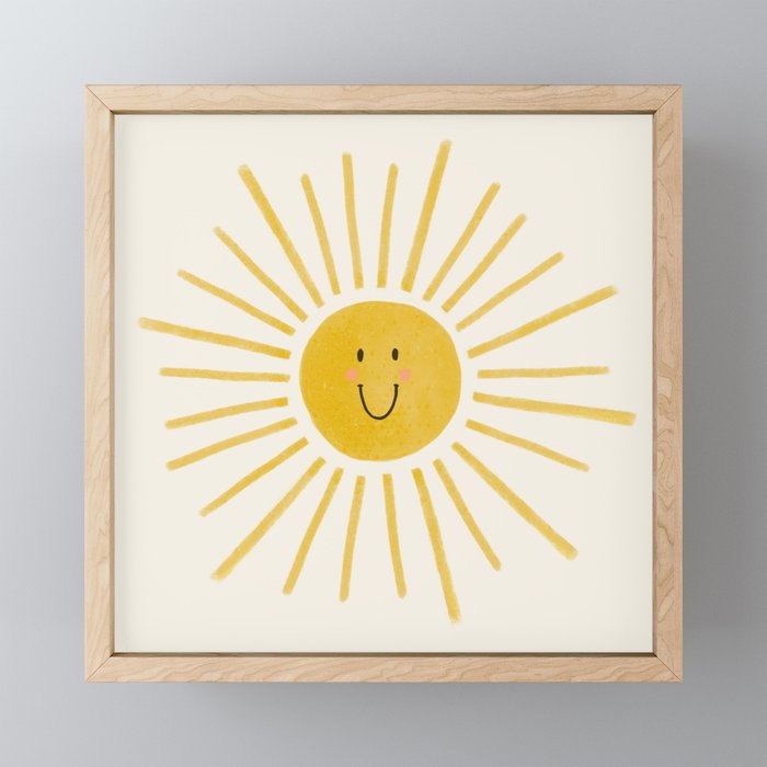 Smiley Sunshine Framed Mini Art Print